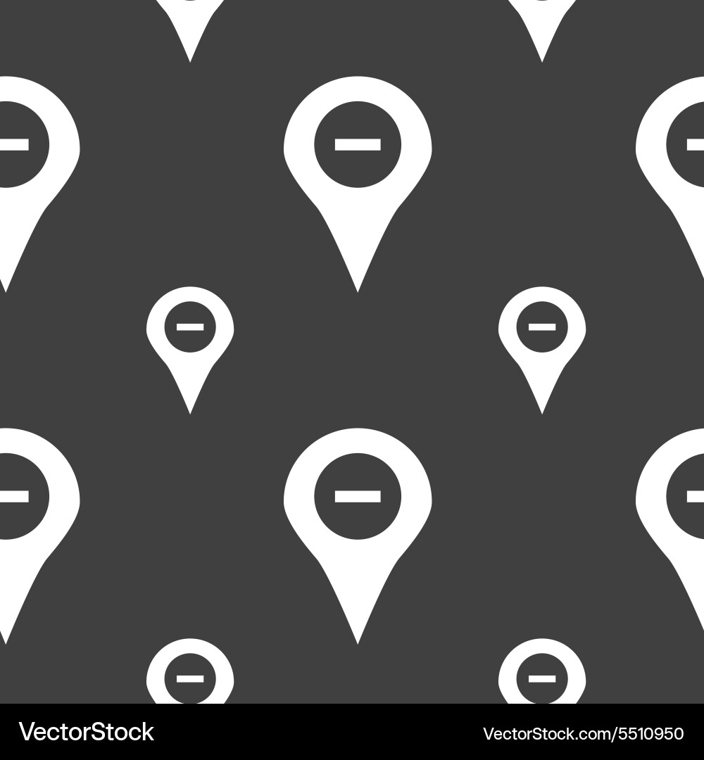 Minus map pointer gps location icon sign seamless vector image