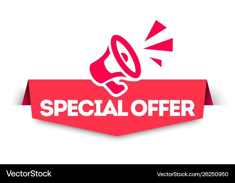Modern red banner special offer with megaph Modern red banner special offer with megaph vector image