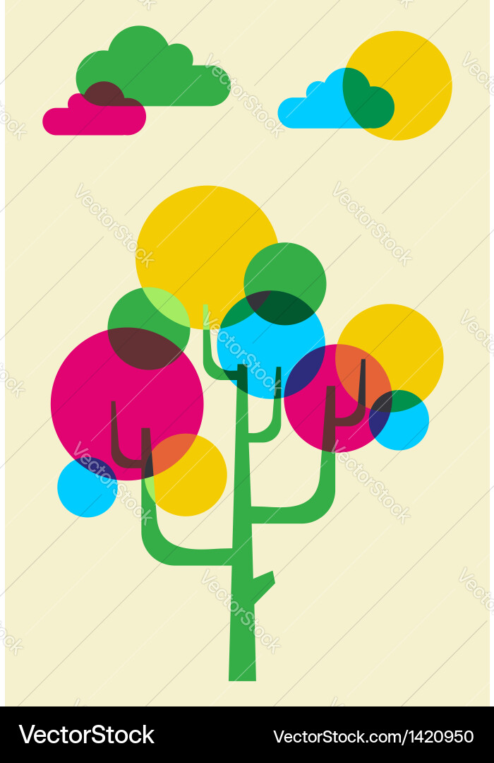 Mulicolored cactus tree made with bubbles Vector Image