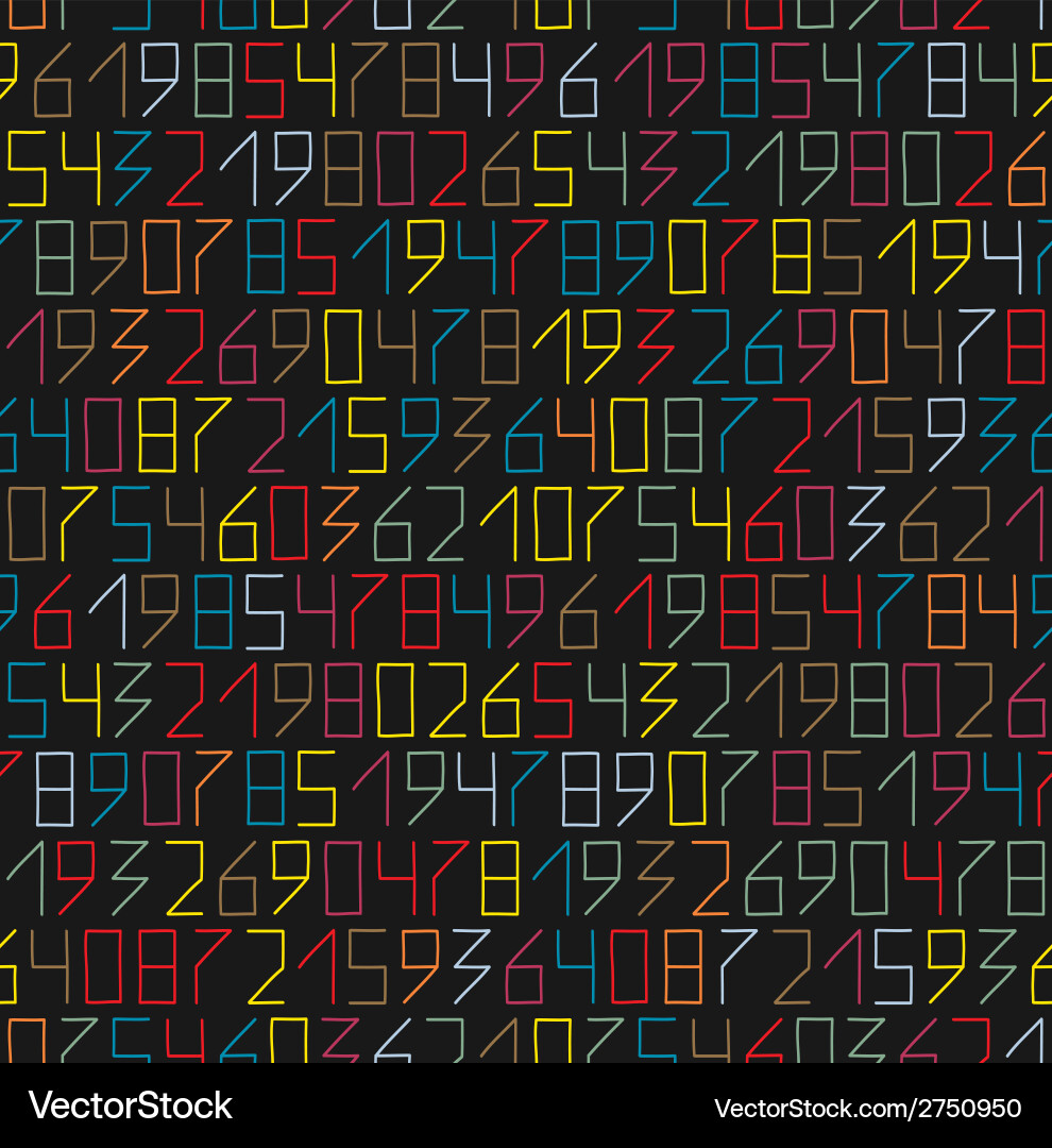 Neon Number Pattern vector image