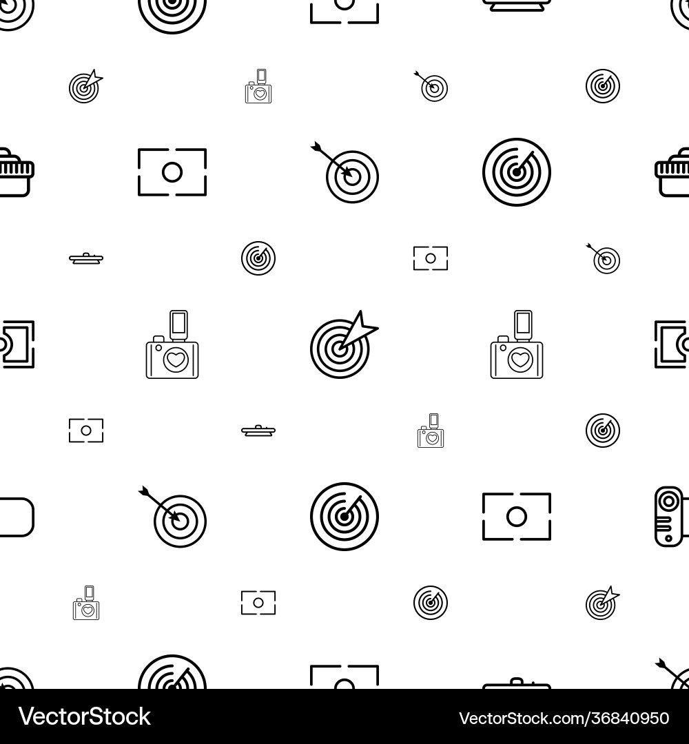 Objective icons pattern seamless white background vector image