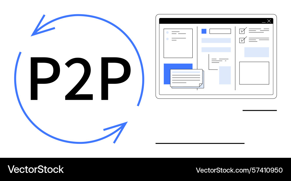Peer-to-peer interaction and collaboration Vector Image