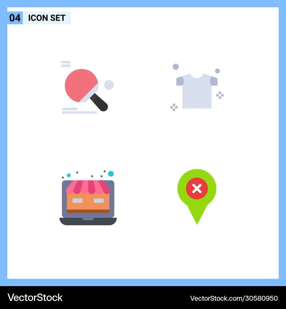Pictograph set 4 simple flat icons racket Vector Image