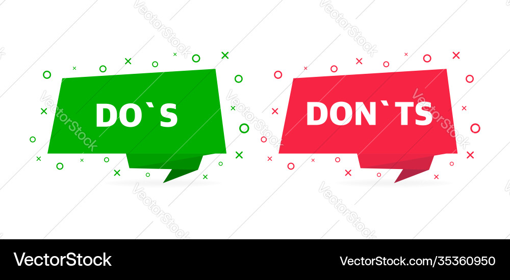 Prüfzeichen ui Knopf mit Dosen und Donts flach Prüfzeichen ui Knopf mit Dosen und Donts flach vektorbild