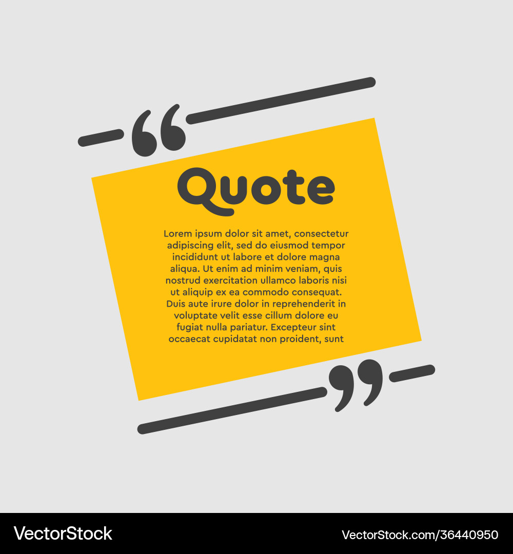 Quote lines text with bracket background Vector Image