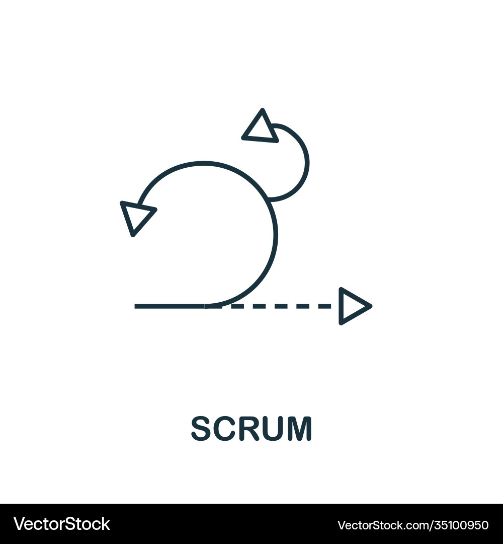 Scrum icon line style element von agile Vektorbild