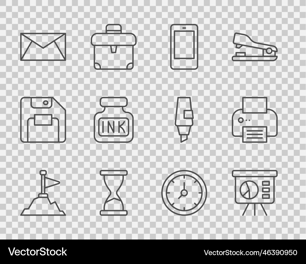 Set line mountains with flag on top board graph Set line mountains with flag on top board graph vector image