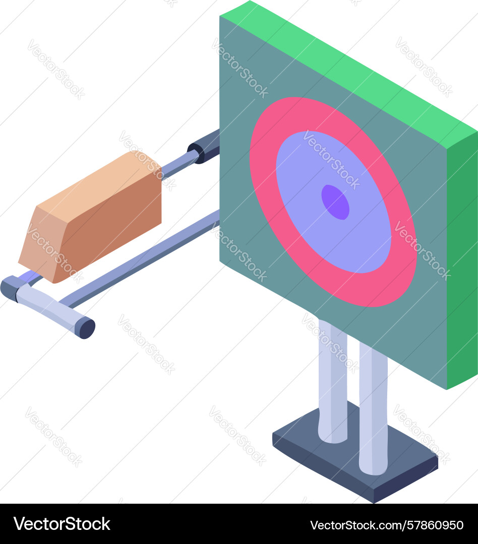 Target with arrow on a minimalist stand design Vector Image