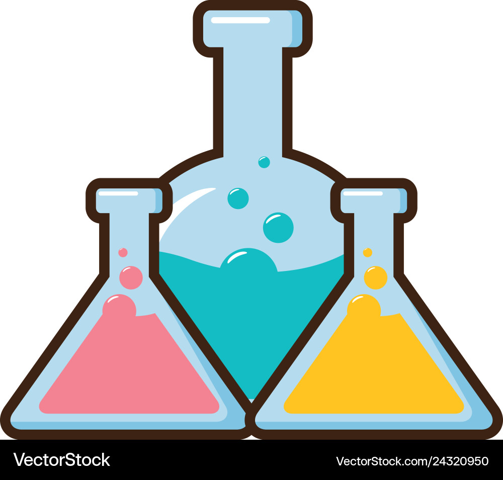 Test tubes flask science Vector Image