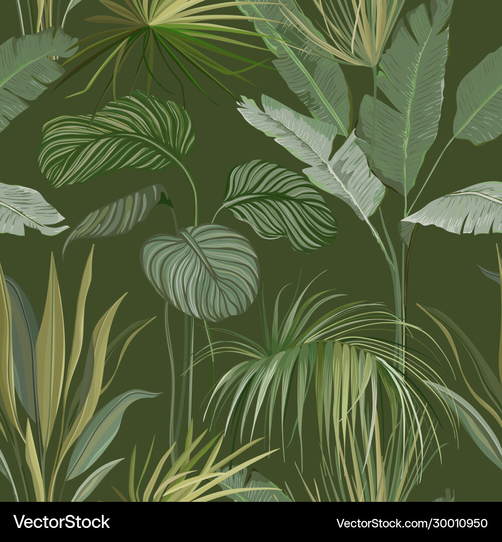 Tropical Botanical Wallpaper Vector Image