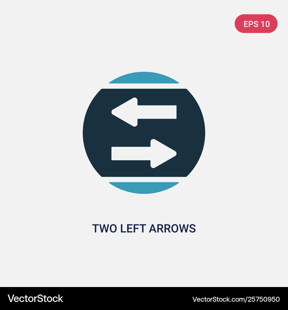 Two color left arrows icon from user vector image