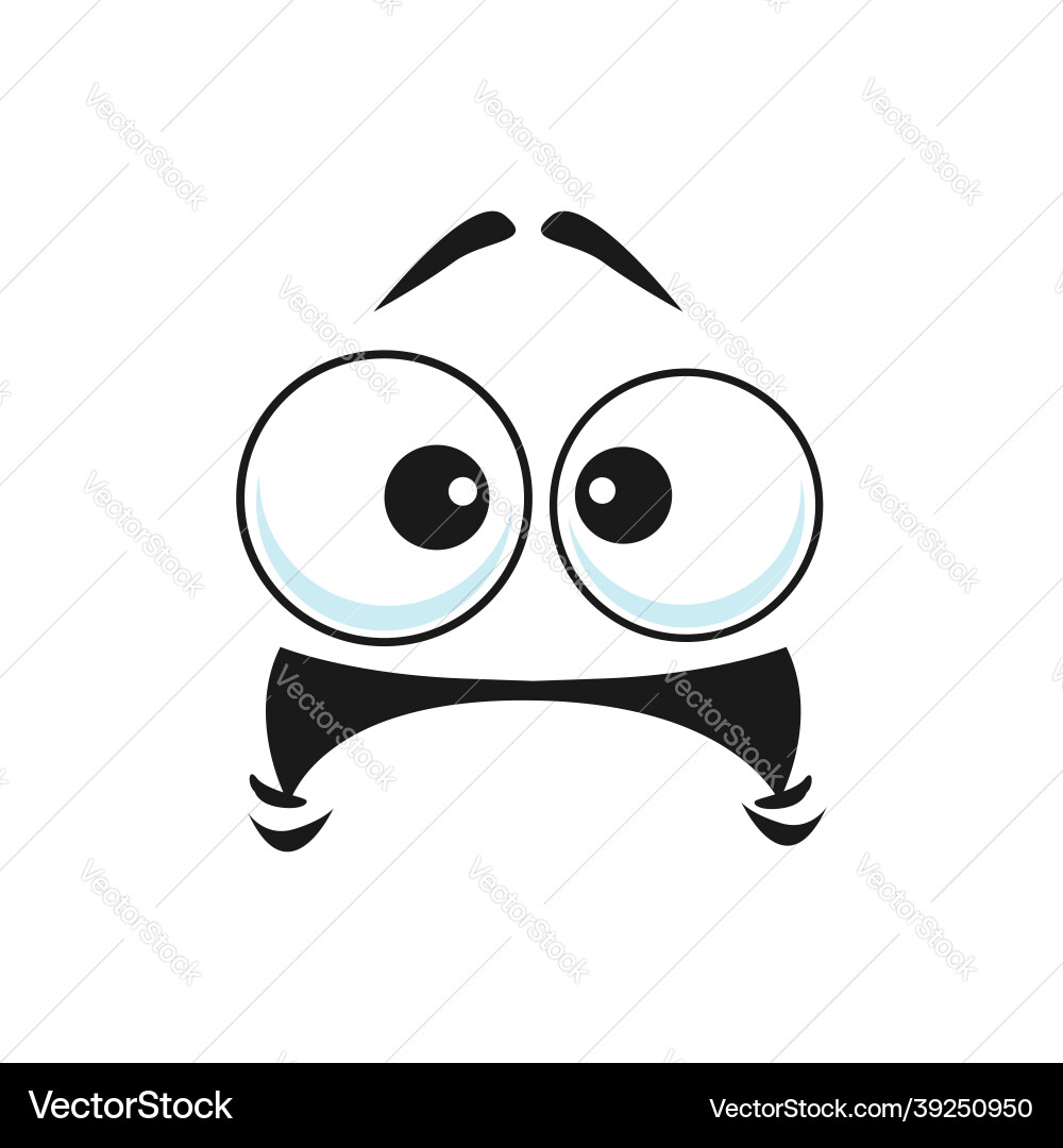 Verwöhnte unsure erstaunte Emoticon mit geschwungenem Mund Verwöhnte unsure erstaunte Emoticon mit geschwungenem Mund vektorbild