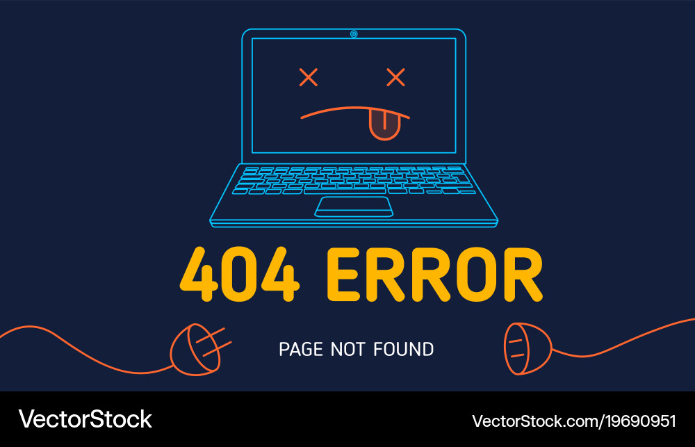 404 error page not found line notebook Vector Image