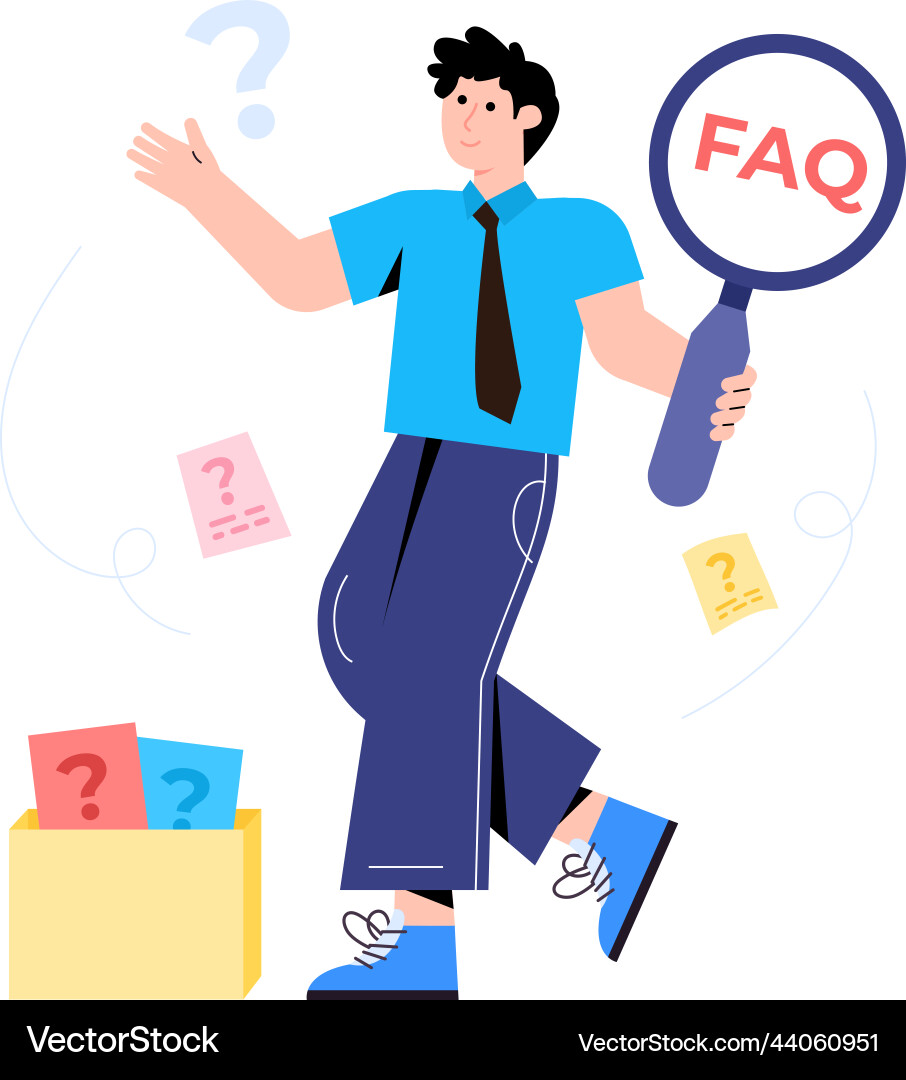 A character based flat of questions vector image