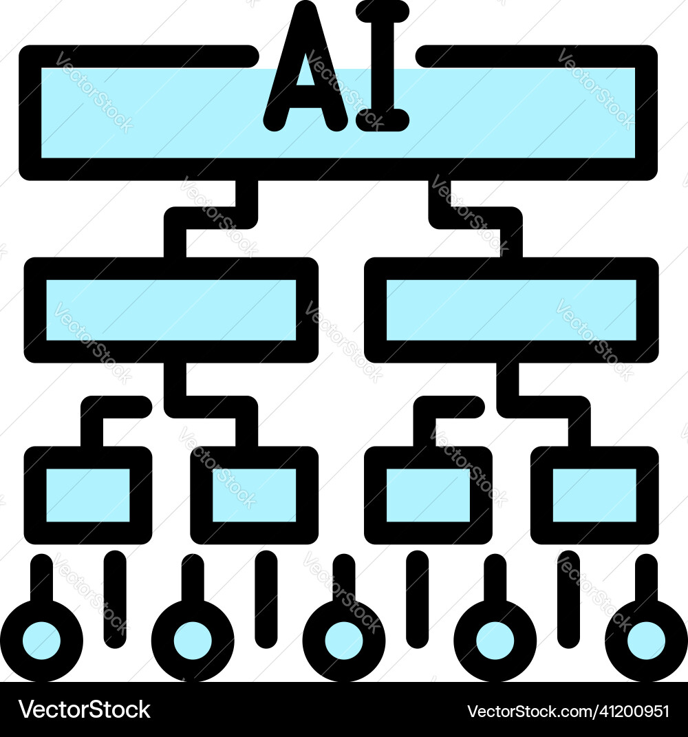 Ai scheme icon outline network machine Ai scheme icon outline network machine vector image