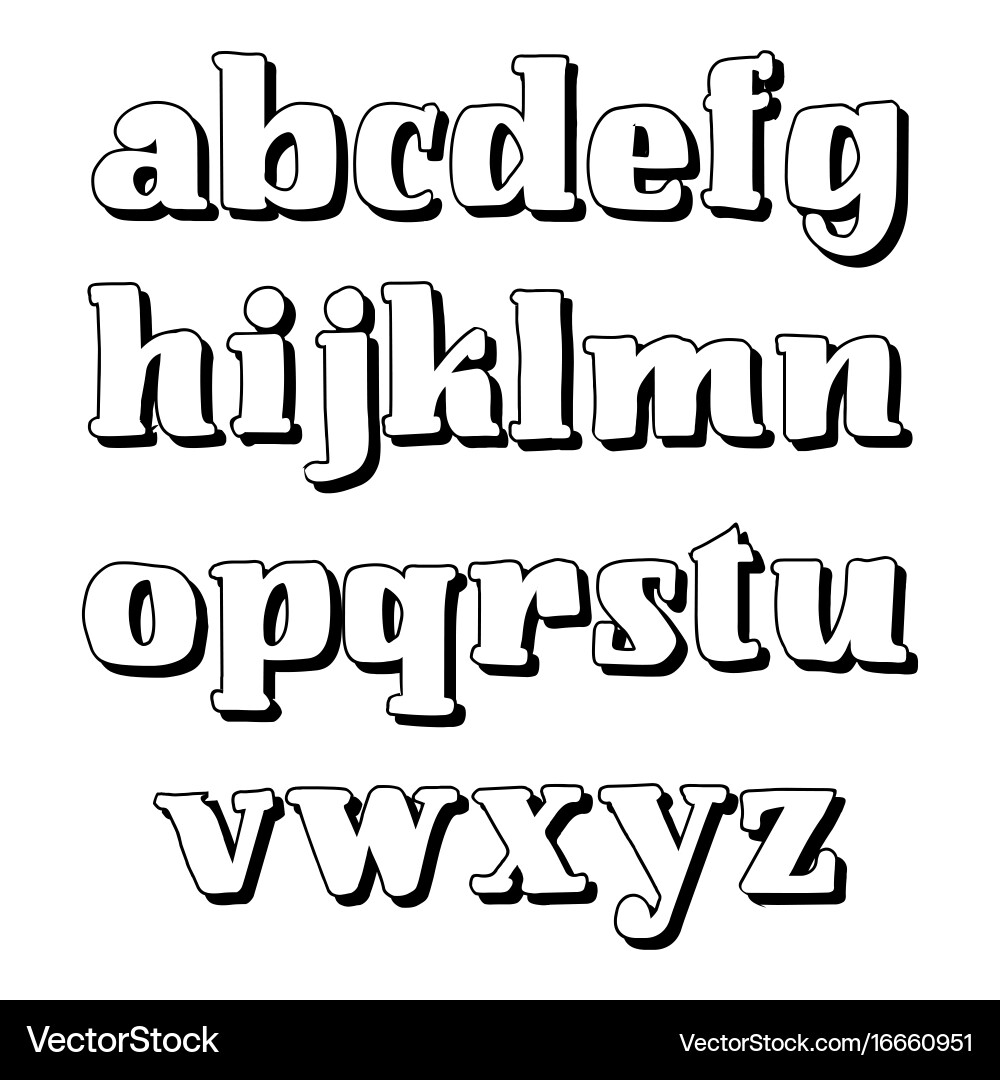 Alphabet calligraphic font unique custom vector image