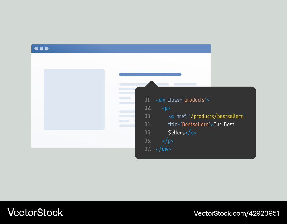 Anchor text or link label clickable vector image