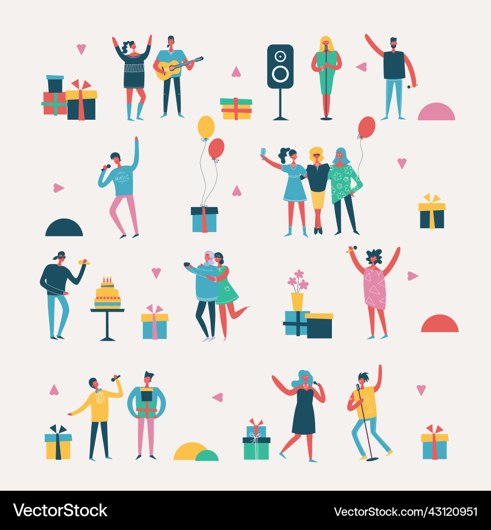 Background in a flat style of group Background in a flat style of group vector image