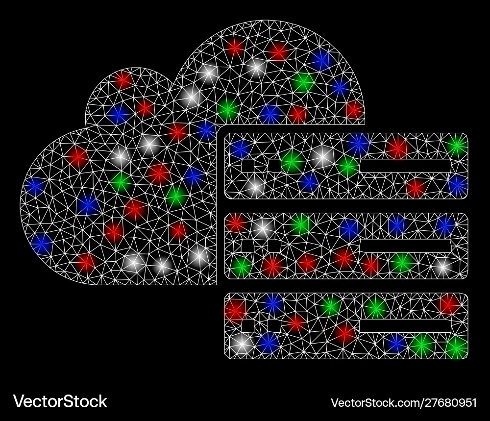 Bright mesh network cloud computing with flare Bright mesh network cloud computing with flare Vector Image