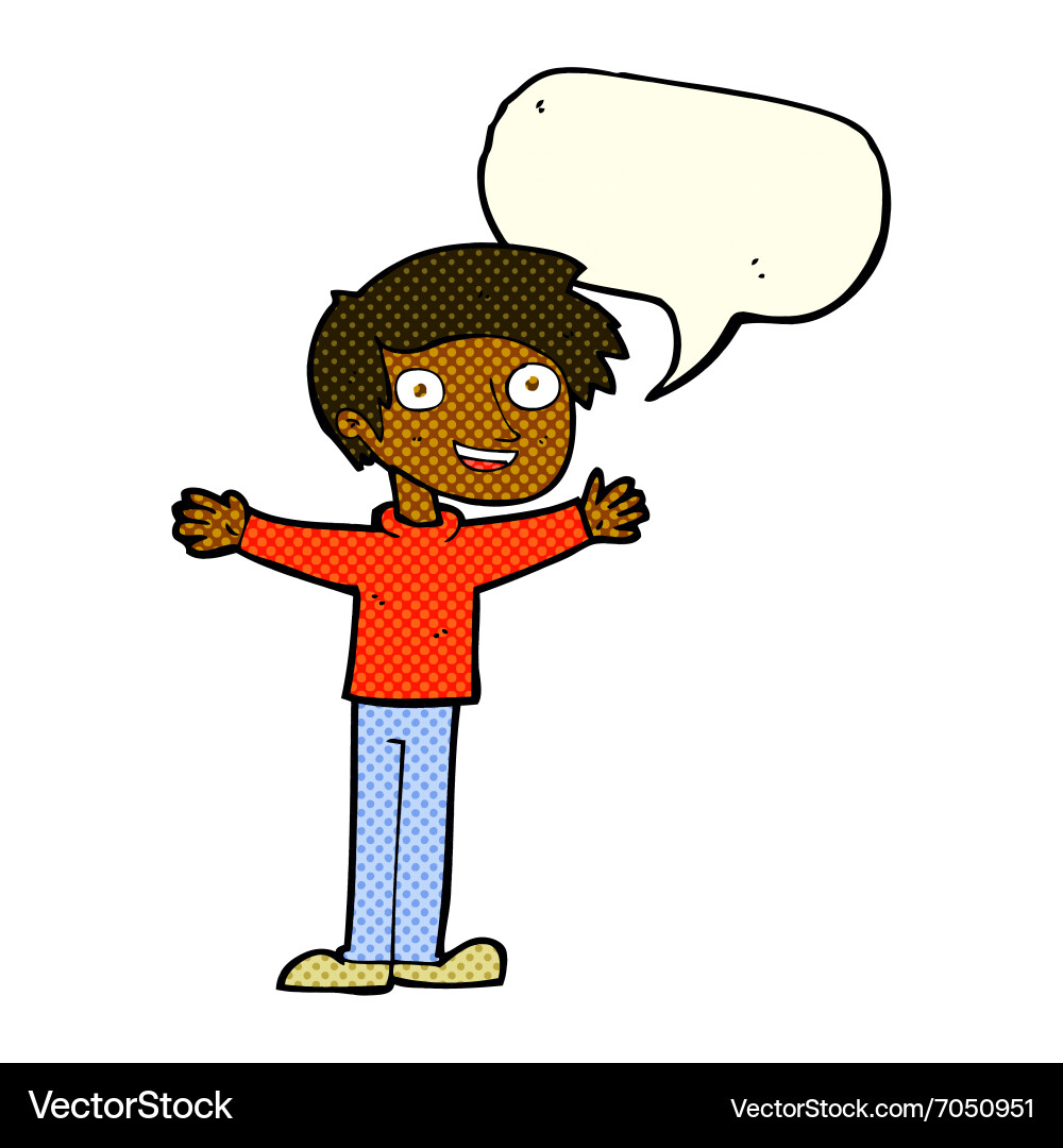 Cartoon enthusiastic man with speech bubble – Royalty-Free Vector |  VectorStock, image size:1000x1080