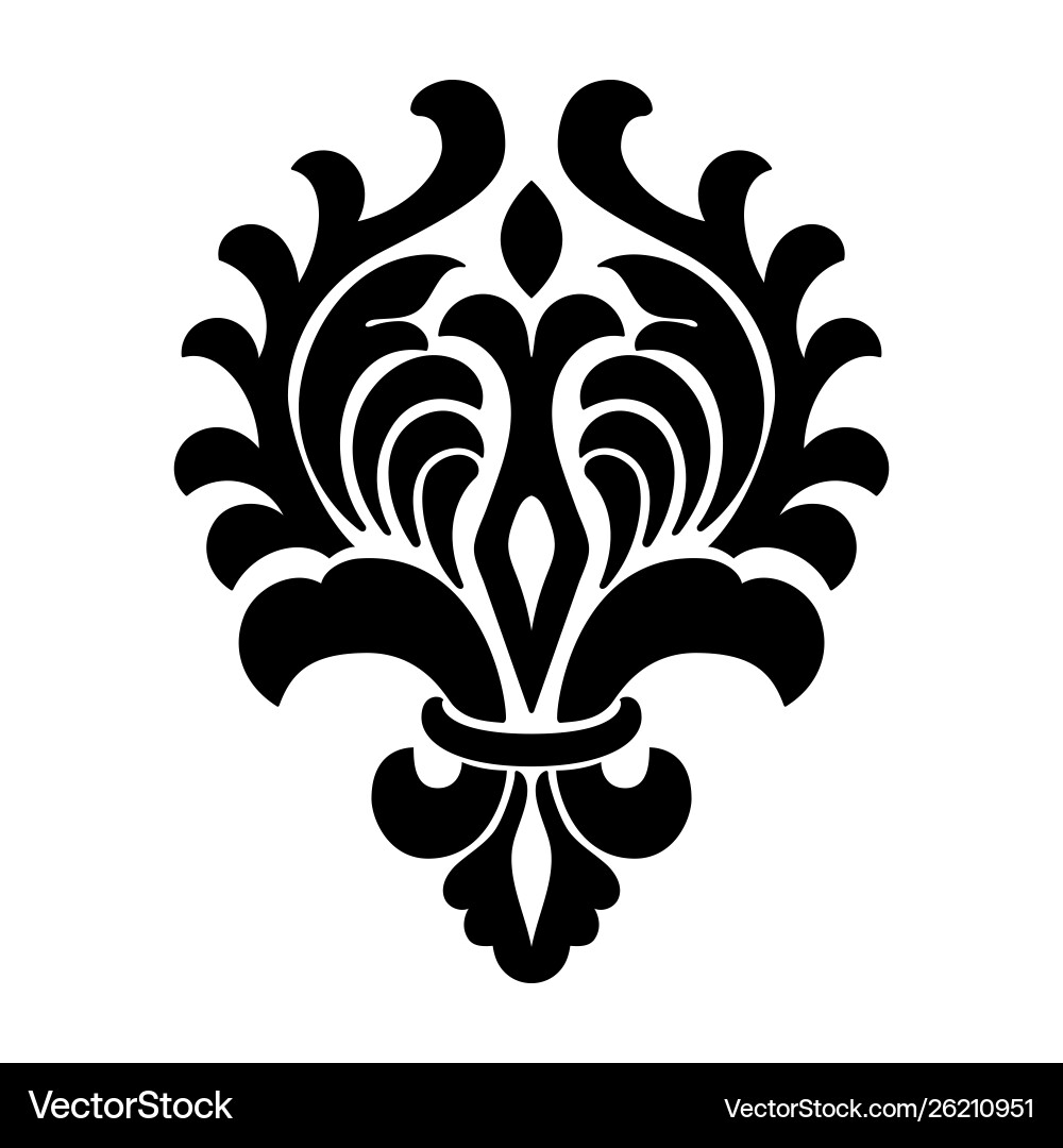 Damask element isolated central Damask element isolated central vector image