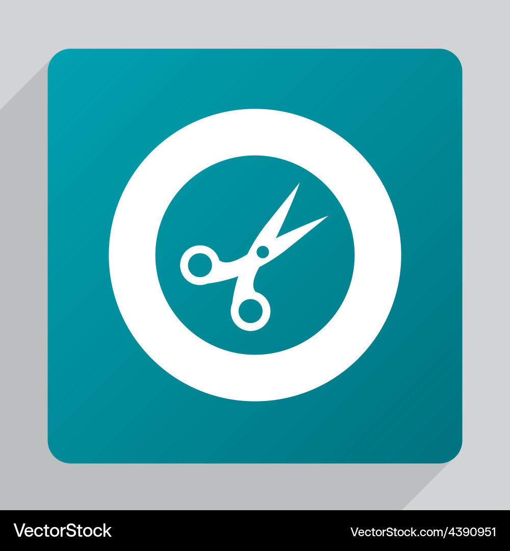 Flat scissors icon vector image