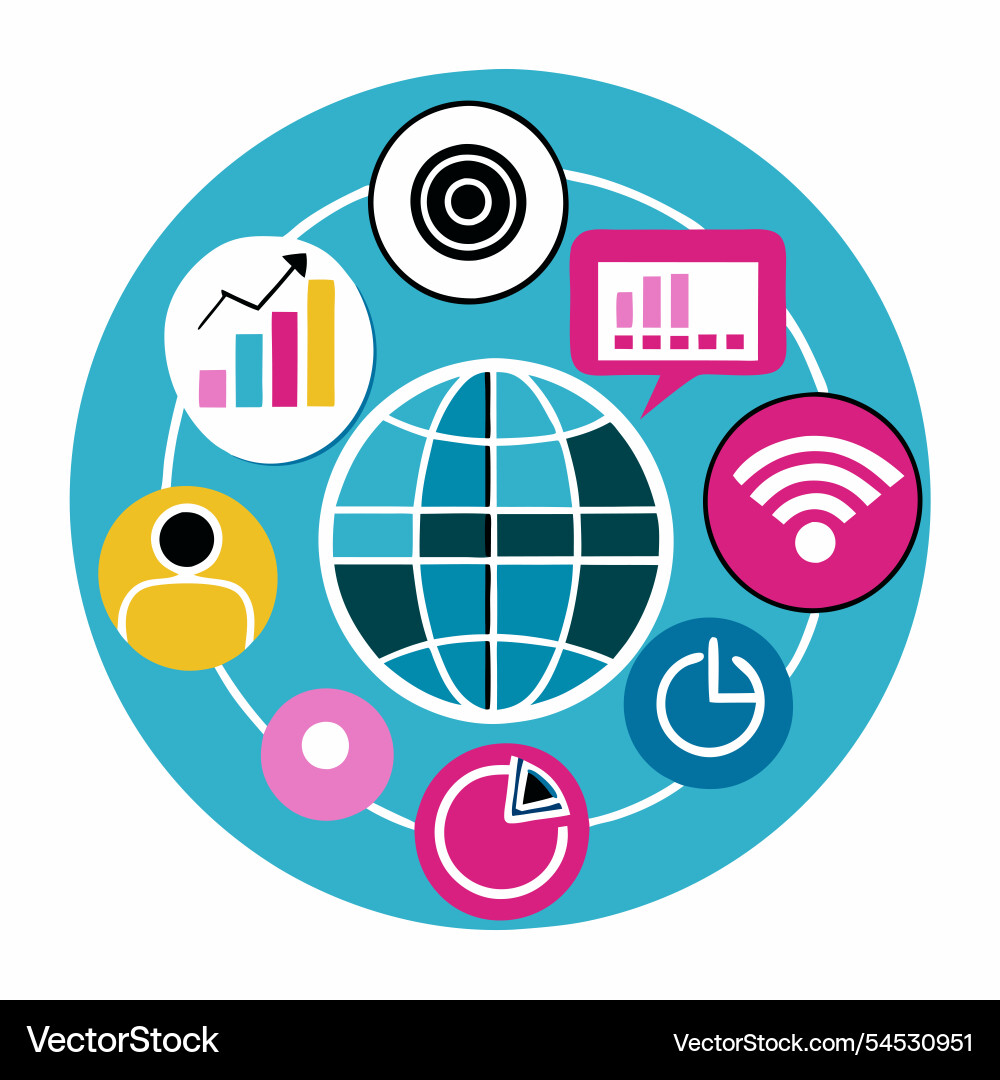 Global data analysis and insights for business Global data analysis and insights for business Vector Image