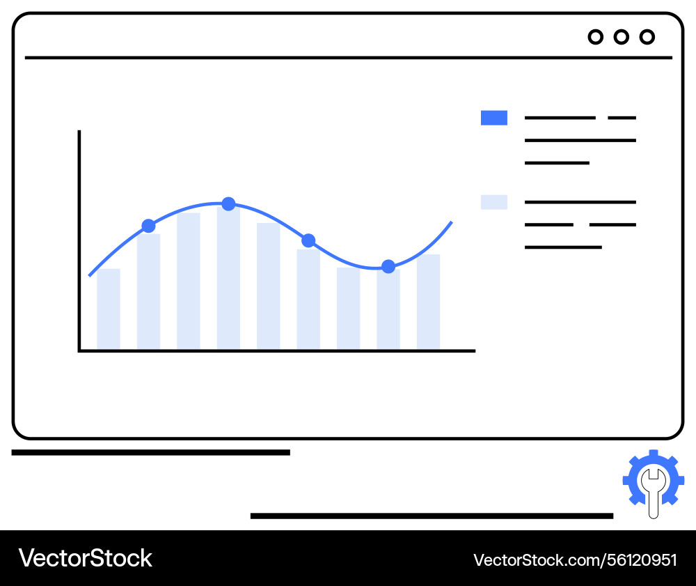 Interactive graph on web interface highlighting Interactive graph on web interface highlighting vector image