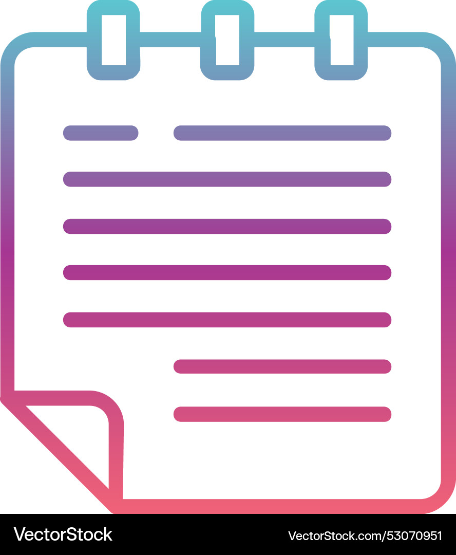 Notepad line gradient design Vector Image