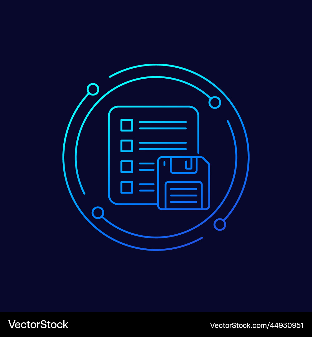 Select files for backup line icon vector image