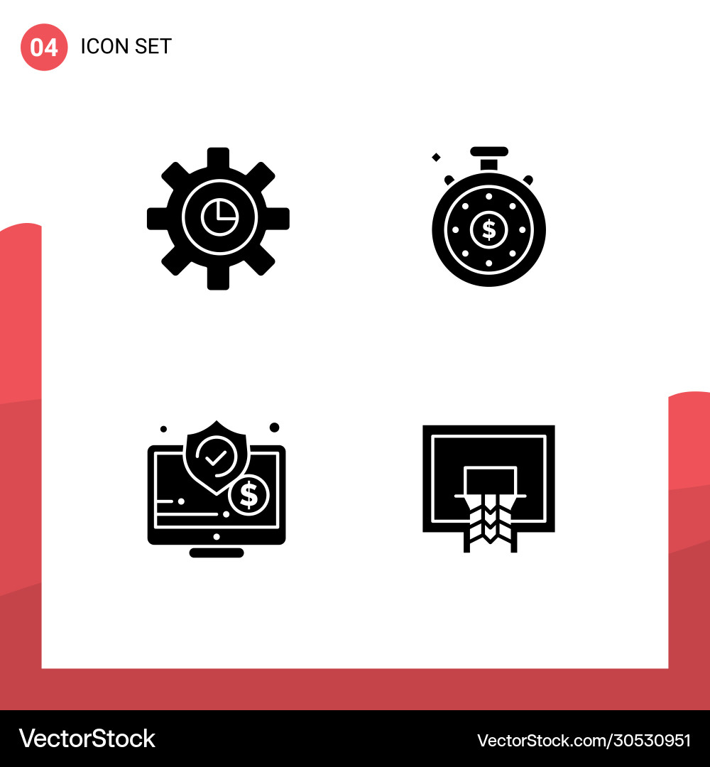 Set 4 modern ui icons symbols signs for graph Vector Image