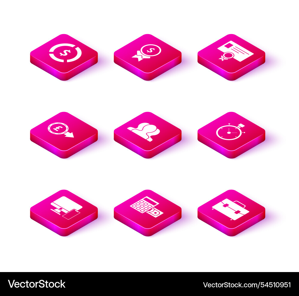 Set computer monitor and mobile phone calculator Set computer monitor and mobile phone calculator Vector Image