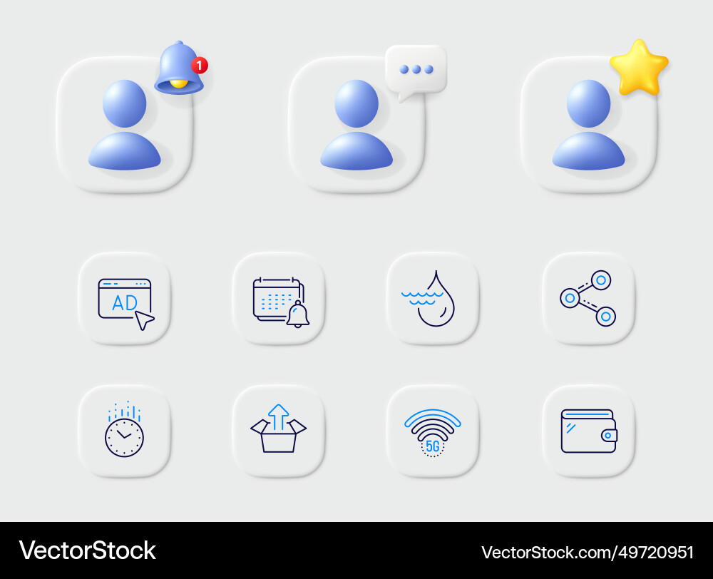 Share send box and ad line icons for web app Share send box and ad line icons for web app vector image