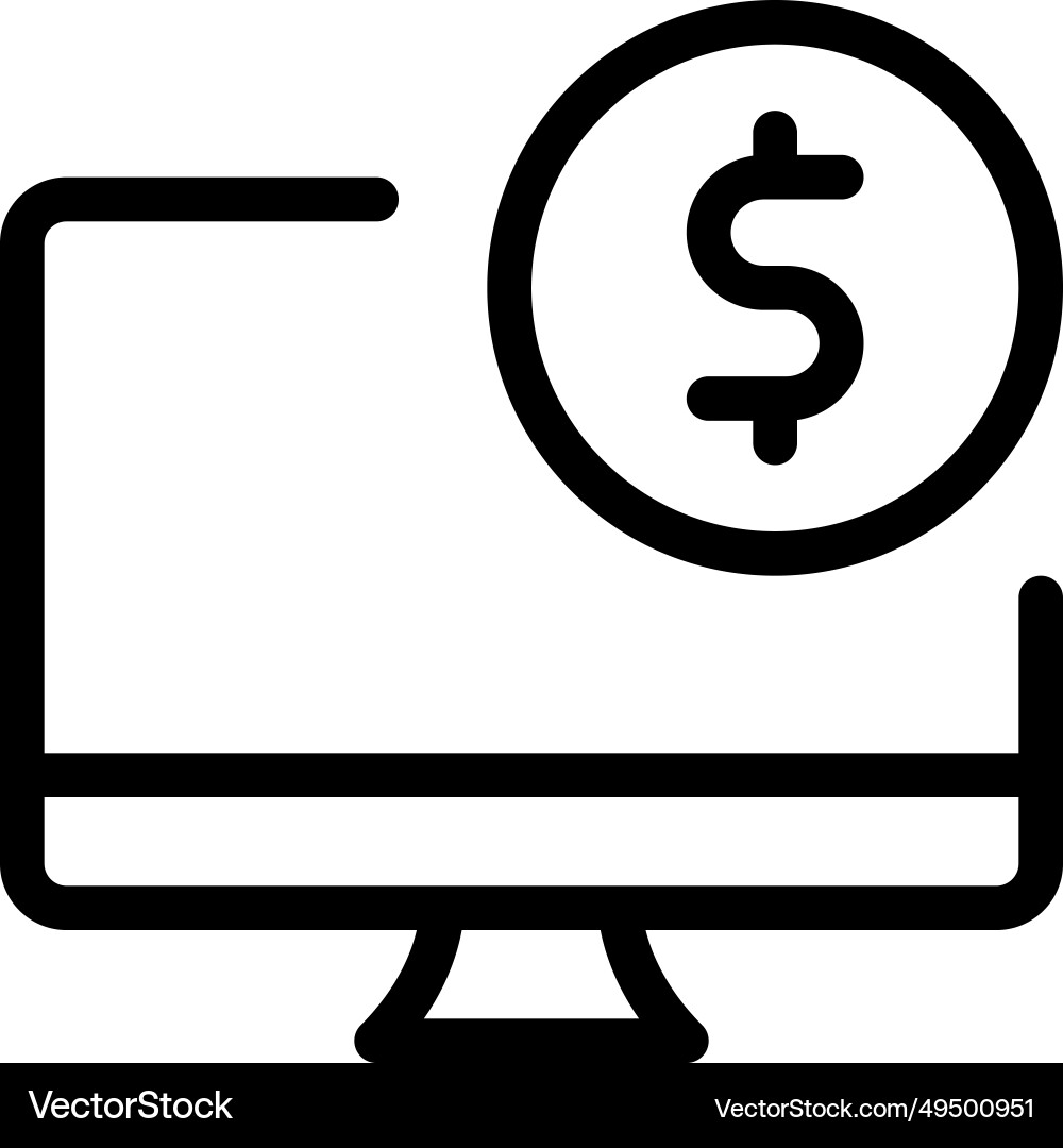 Software for processing payments installed vector image