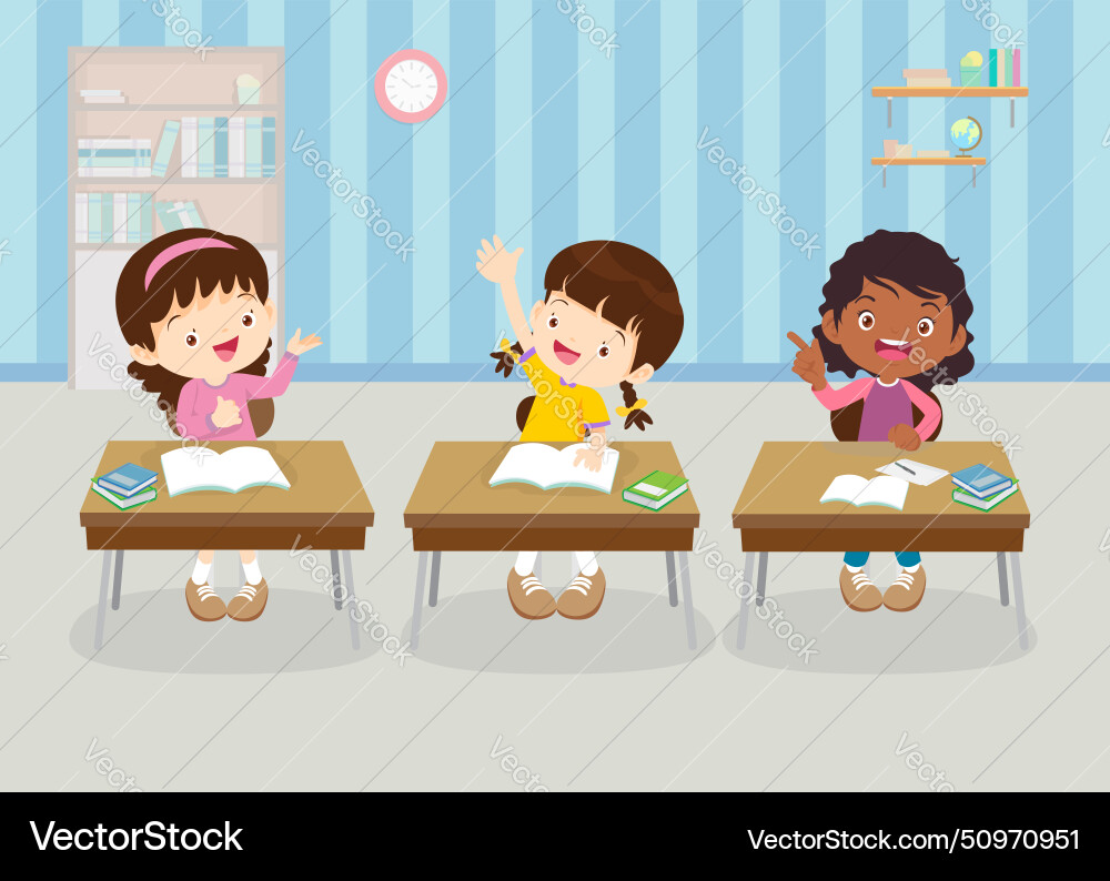 Students and teacher in classroom Students and teacher in classroom vector image