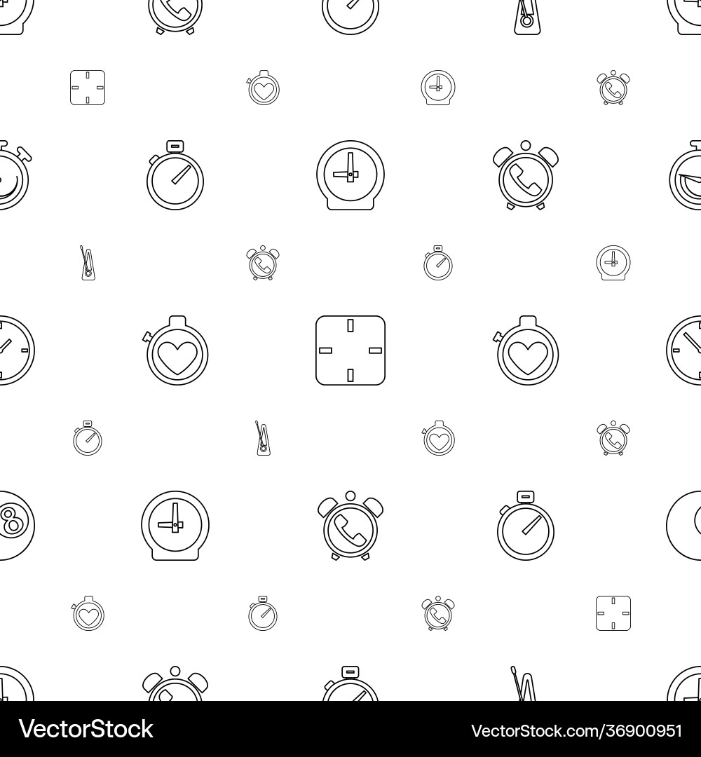 Timer icons pattern seamless white background vector image