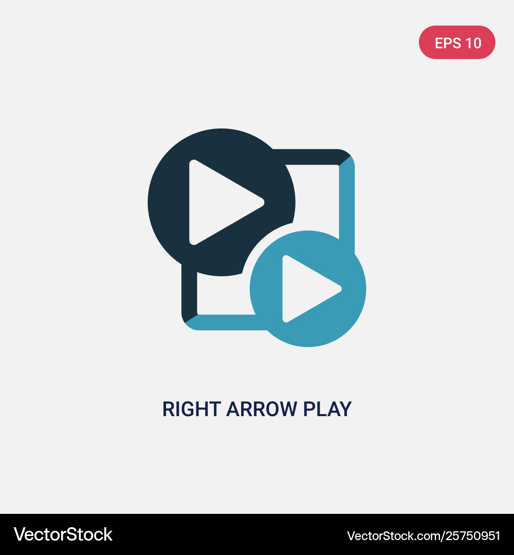 Two color right arrow play button icon from user Two color right arrow play button icon from user vector image
