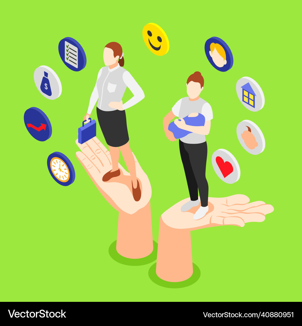 Work life balance concept Royalty Free Vector Image