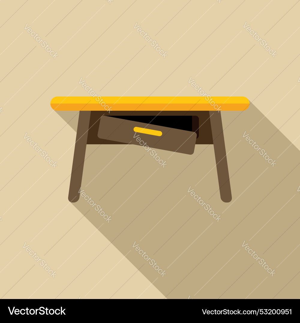 Yellow desk with open drawer casting long shadow Yellow desk with open drawer casting long shadow Vector Image