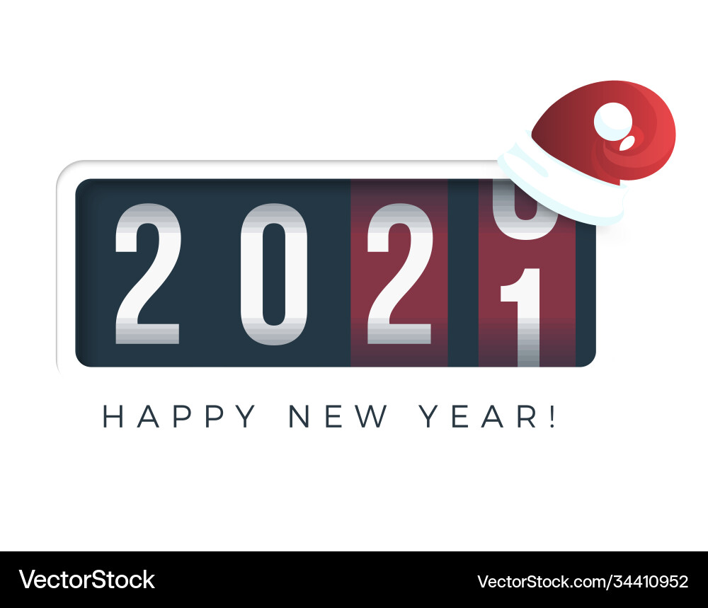 20201 new year analog counter display retro vector image