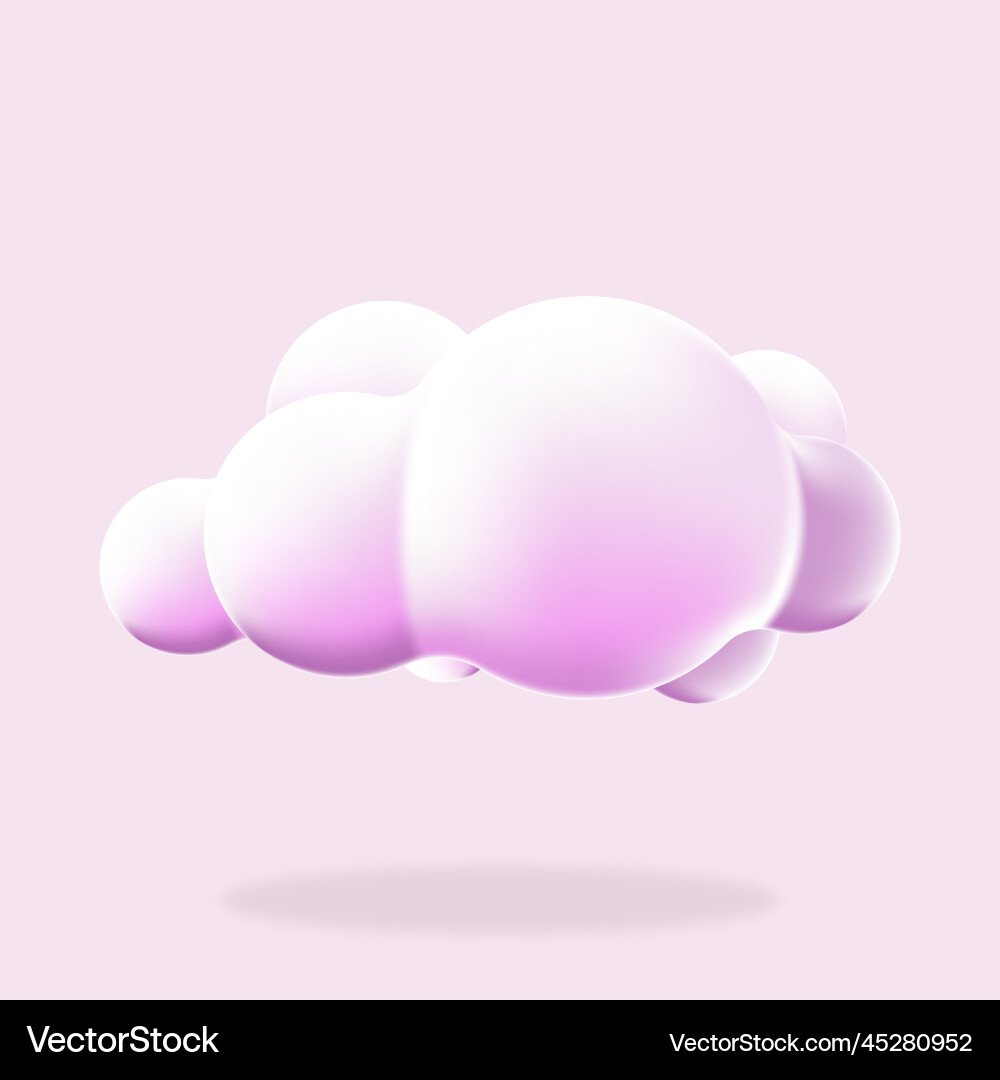 3d cloud isolated background render soft round 3d cloud isolated background render soft round vector image