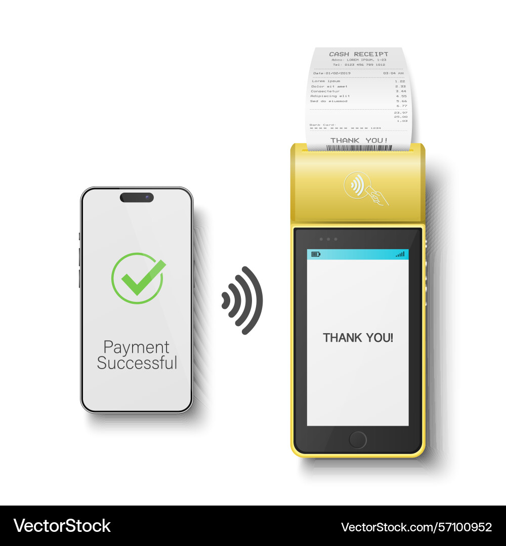 3d realistic nfc payment terminal 3d realistic nfc payment terminal vector image