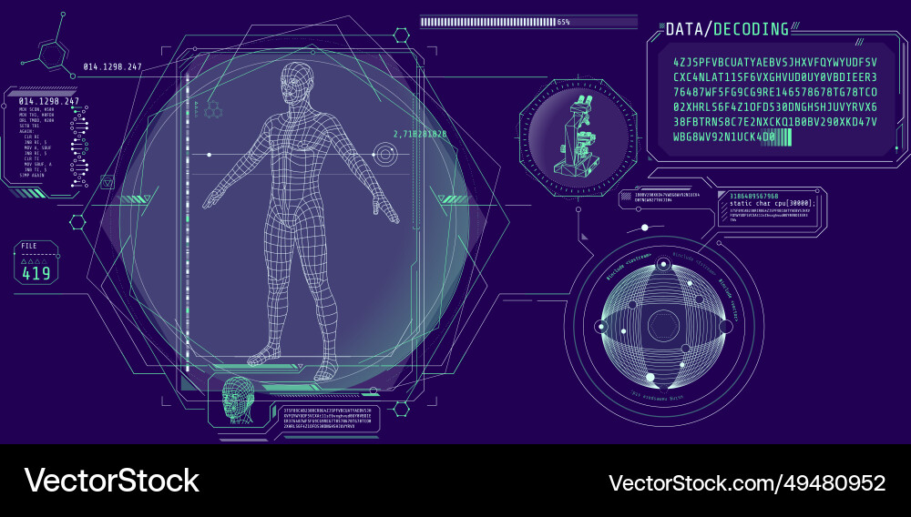 Biomedical Data Decoding Interface vector image