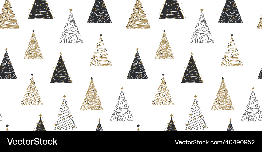 Elegante Weihnachten Bäume nahtlos Muster Hand Elegante Weihnachten Bäume nahtlos Muster Hand vektorbild