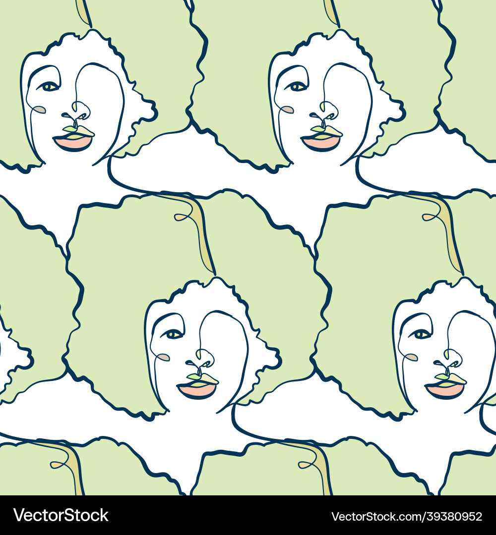 Girl face and body stained glass style seamless Girl face and body stained glass style seamless vector image