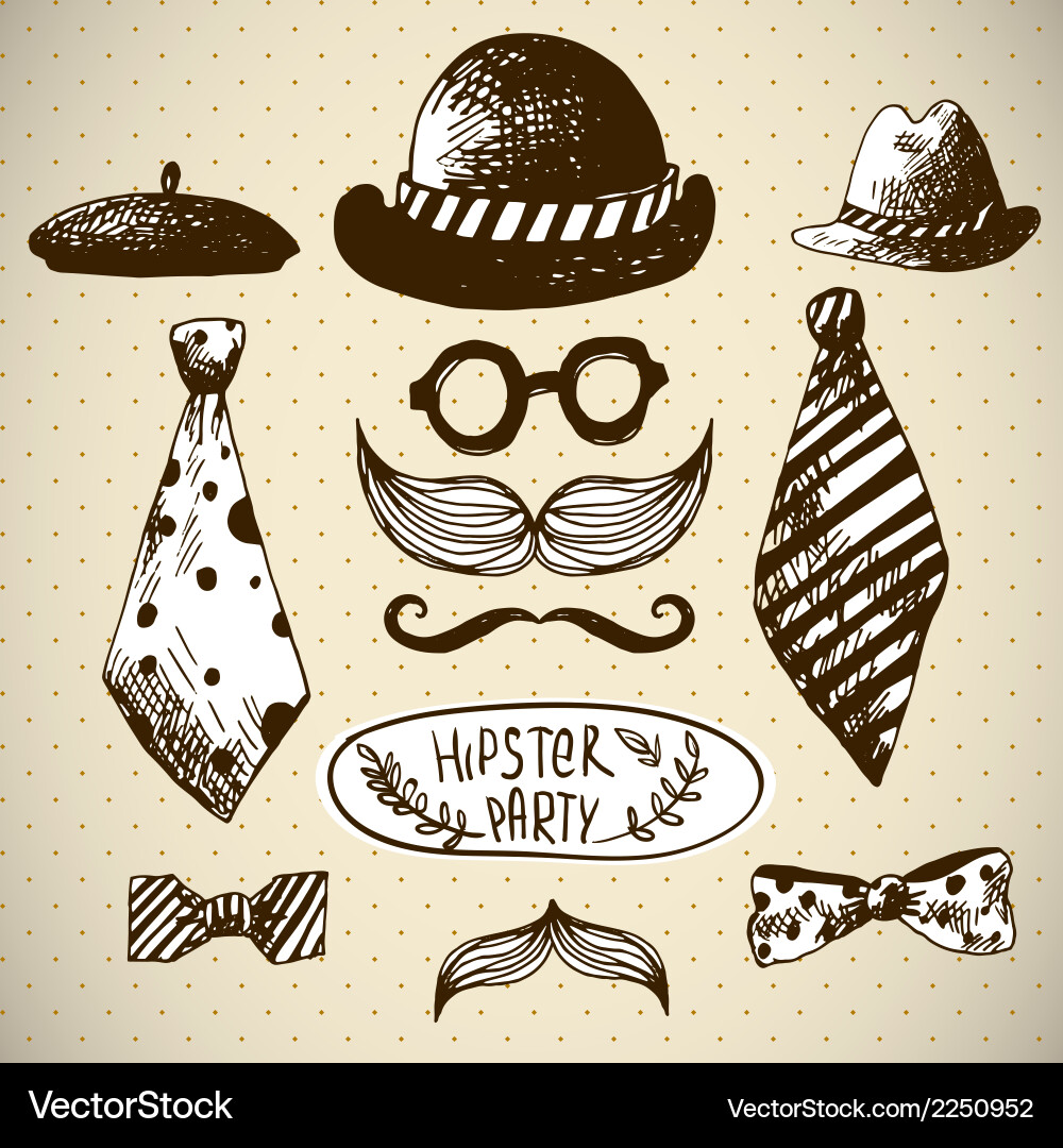 Hand drawn hipster design elements Royalty Free Vector Image