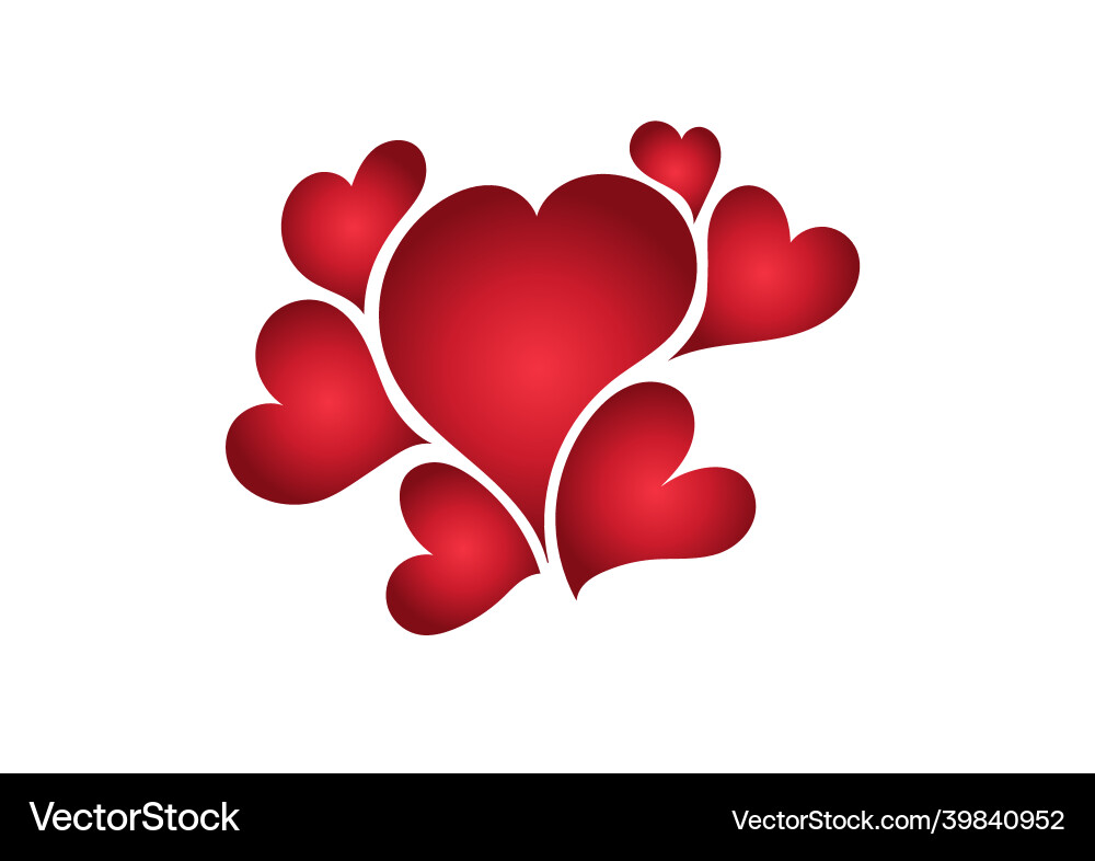 Heart design with red color gradient vector image