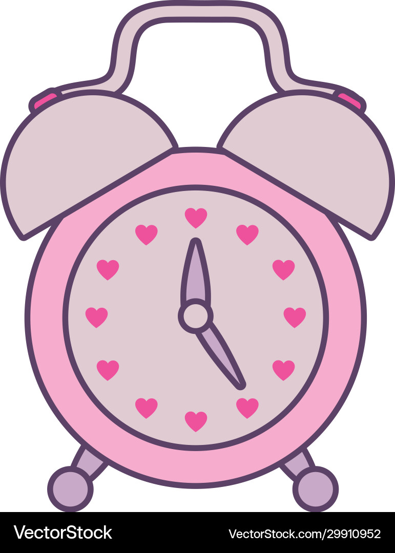 Isolated clock instrument line and fill style icon vector image