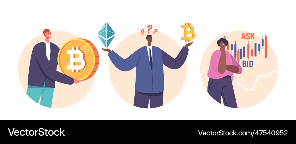 Isolated round icons or avatars with characters Isolated round icons or avatars with characters vector image