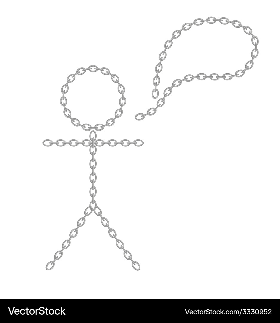 Man and speak bubble created from chain vector image